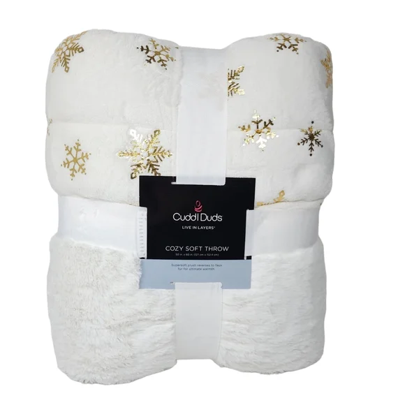 Cuddl Duds Bedding Cuddle Duds Ivory Microplush Faux Fur Throw